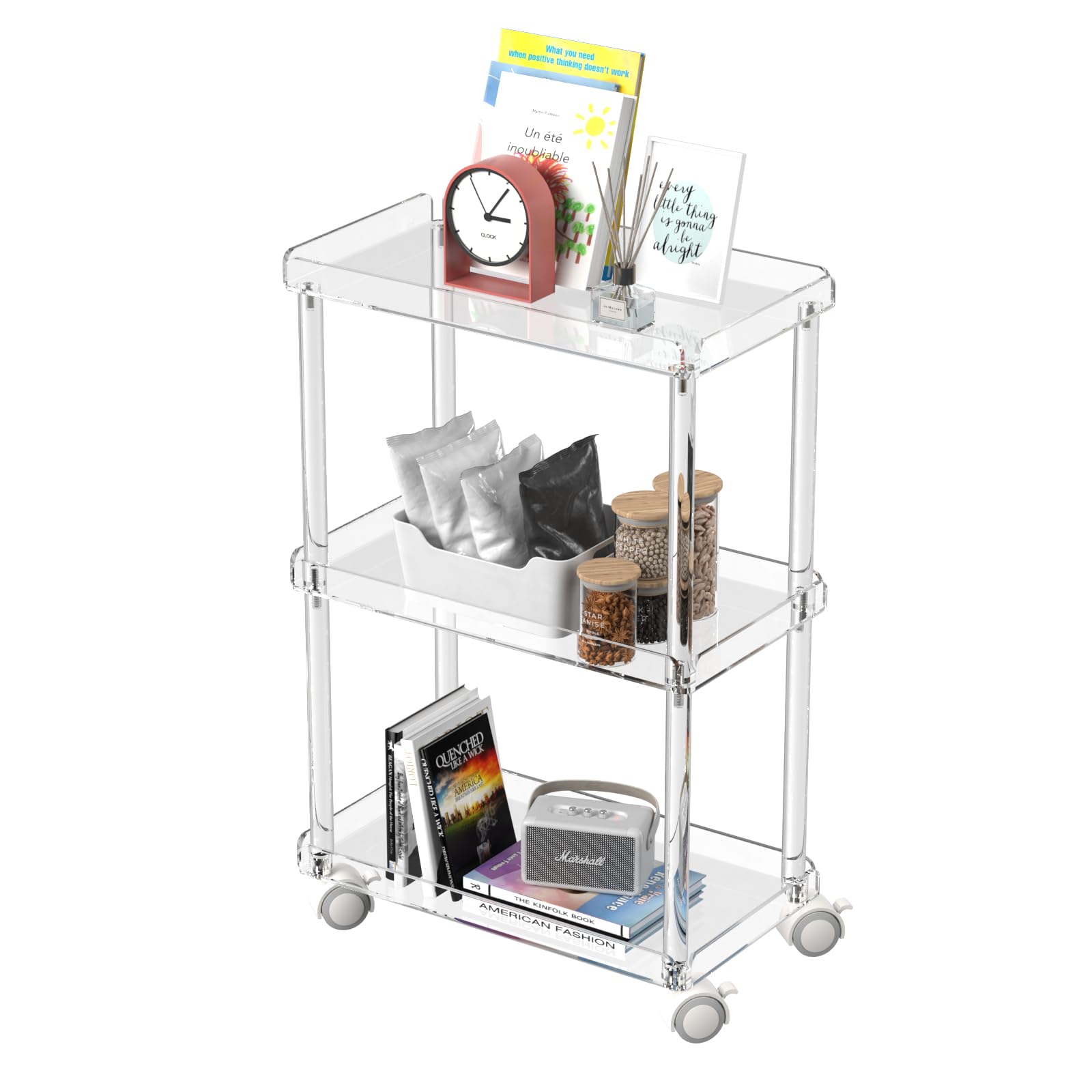 AQUIVER Acrylic Slim Storage Cart 