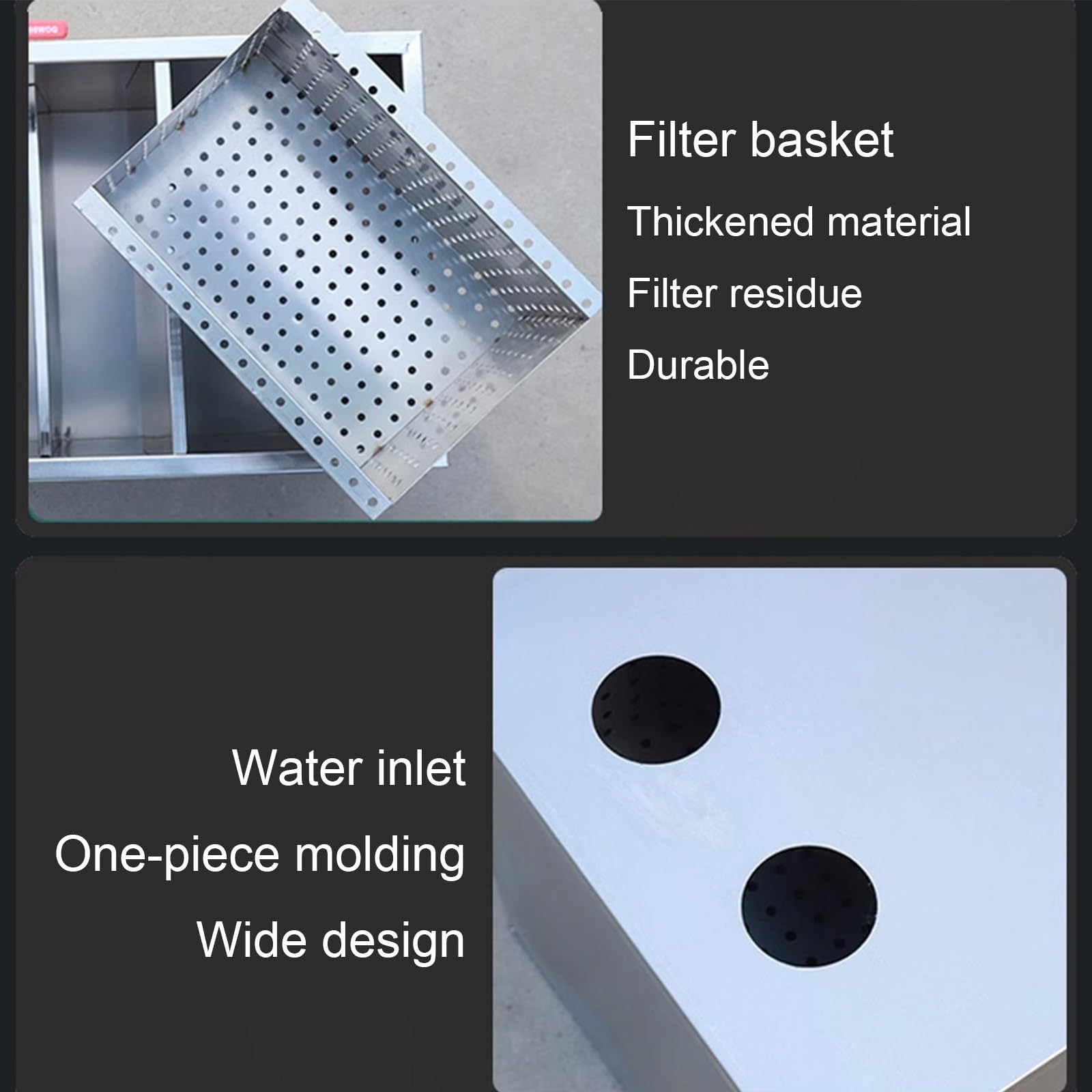 Genérico Interceptor de Grasa de Acero Inoxidable para cocinas comerciales, restaurantes, cafeterías y hogares. Separador de Grasa bajo Fregadero, Apto para lavavajillas (40 x 30 x 30 cm).
