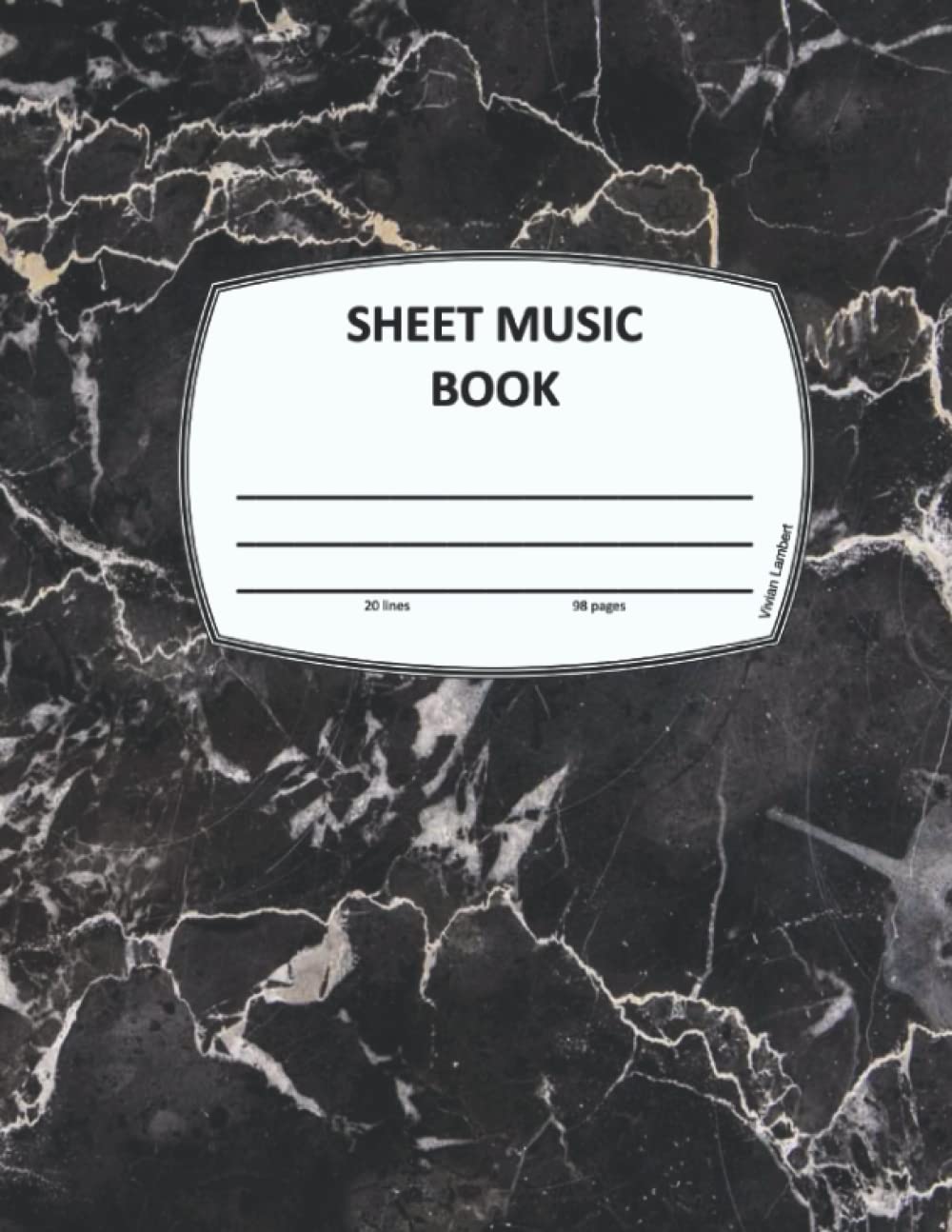 Sheet Music Book, 20 lines, 98 pages. Music manuscript paper. Blank sheet music book. Orchestra.