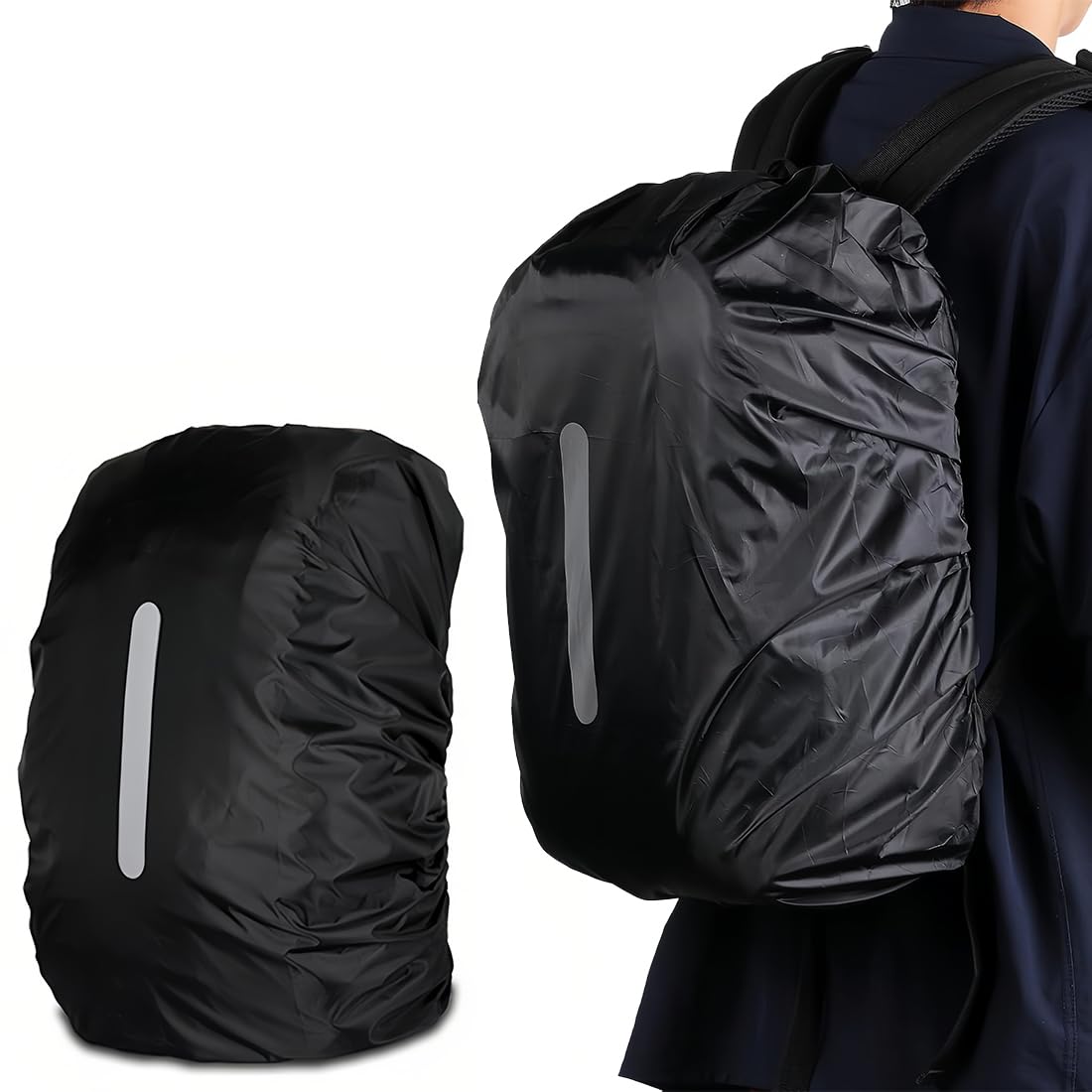 NJCXOLA Coprizaino Antipioggia, 30-40L Copri Zaino per Pioggia Coprizaino Impermeabile Coprizaino Impermeabile Reflective con Fibbia Regolabile per Campeggio Escursionismo Viaggi