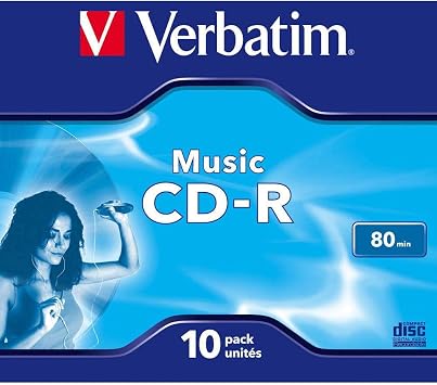 Verbatim Music CD-R for Audio 80min 10 Pack, 43365 10 Pack