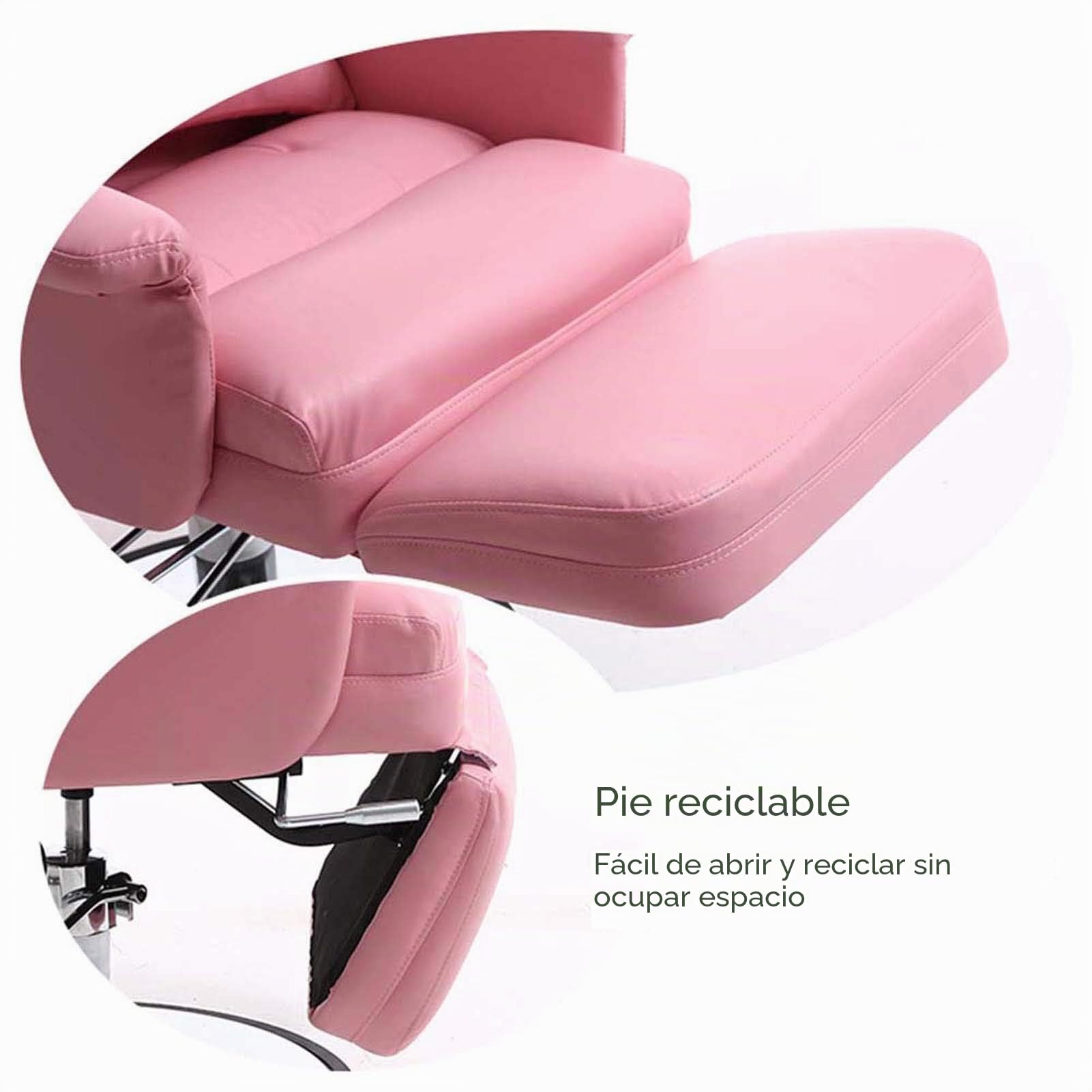 Silla De Belleza y Camilla De Masaje 3 Cuerpos - Estética Con Brazos Ajustable y Reclinable - Sillón Para Computadora y Descanso