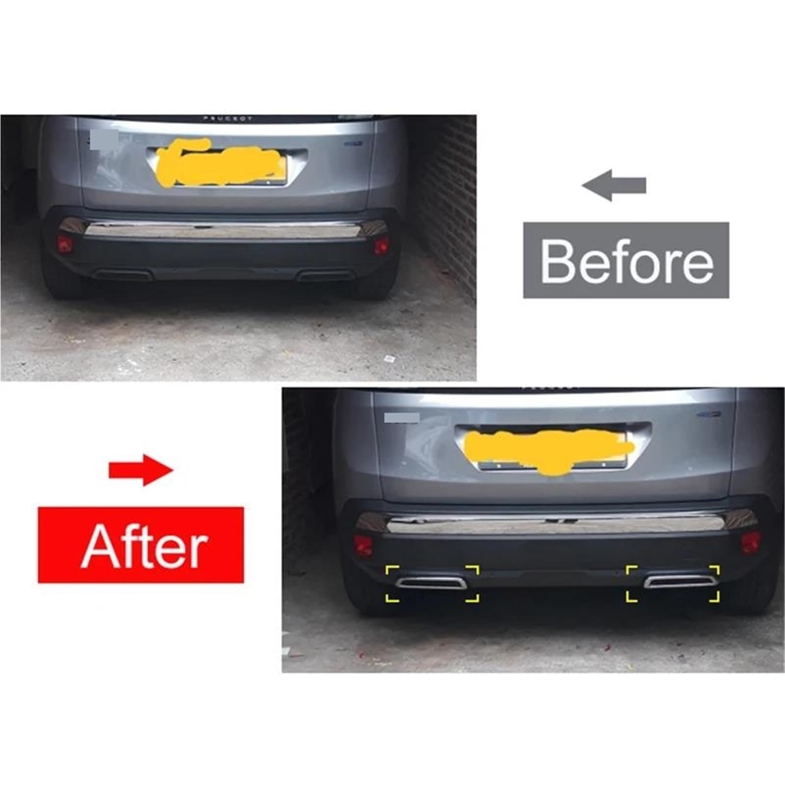 Auto Terminale Scarico Per Peugeot 3008 5008 GT 2016-2023 Auto Silenziatore Di Scarico Posteriore Tubo Di Coda Copertura