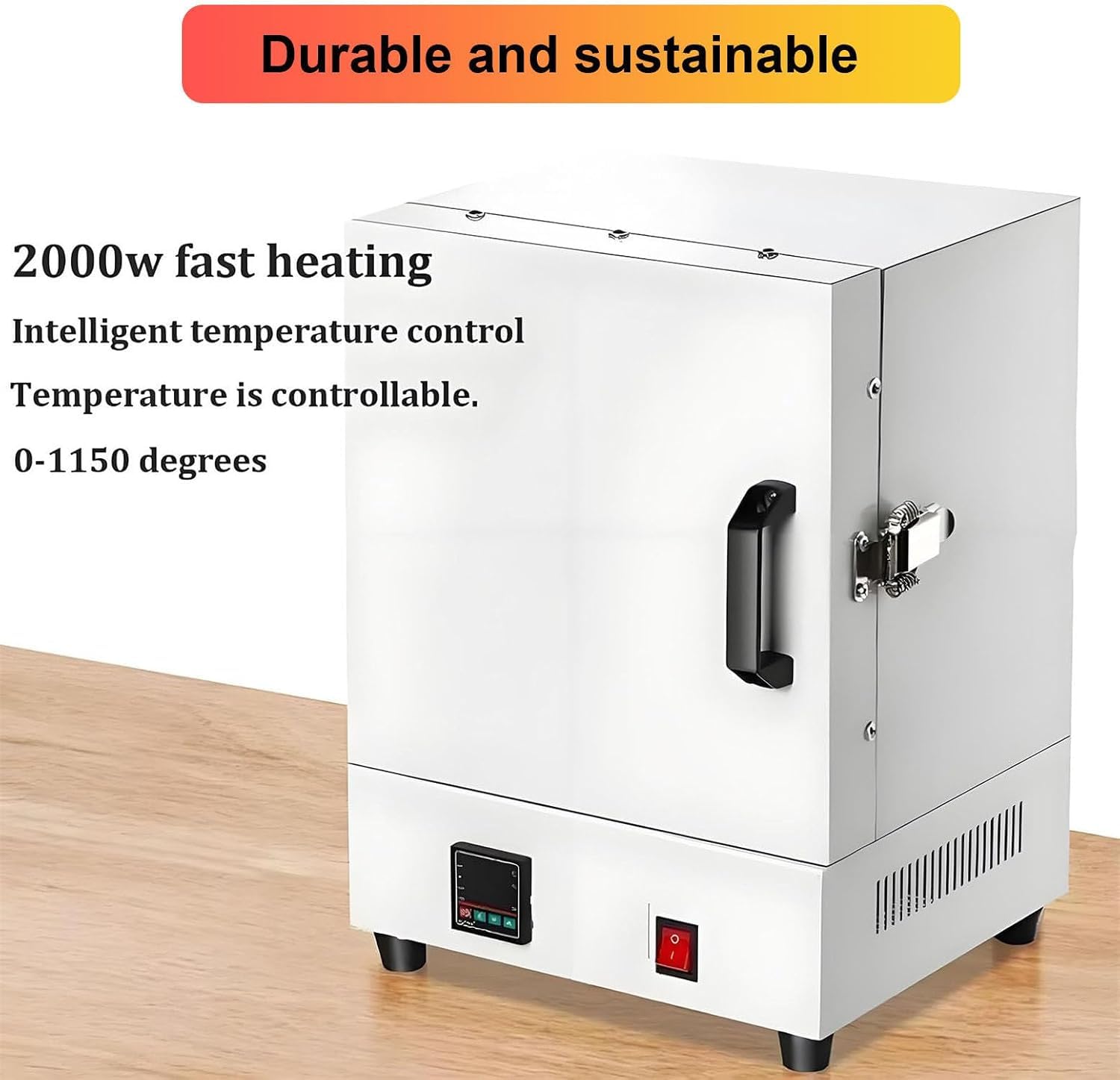 Elektryczny piec wypalany 2000 W, 1150℃ piec muflowy do wypalania w wysokiej temperaturze, zintegrowany laboratoryjny piec do przetwarzania biżuterii