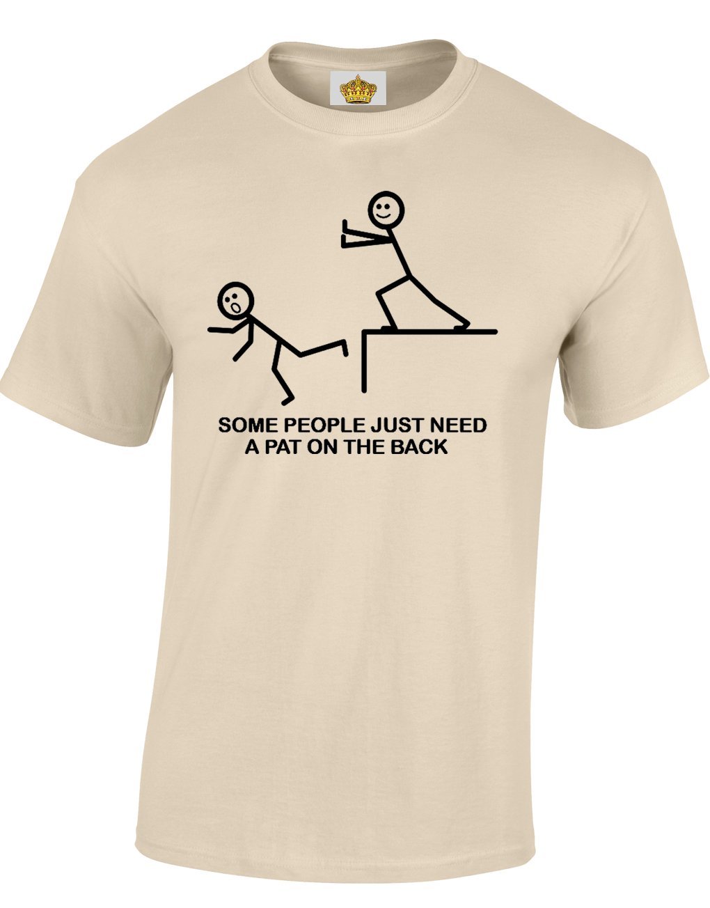 Crown Designs Men's Natural Some People Just Need A Pat On The Back Funny Cool For & Teenagers T-Shirts Tops - /Xx-Large