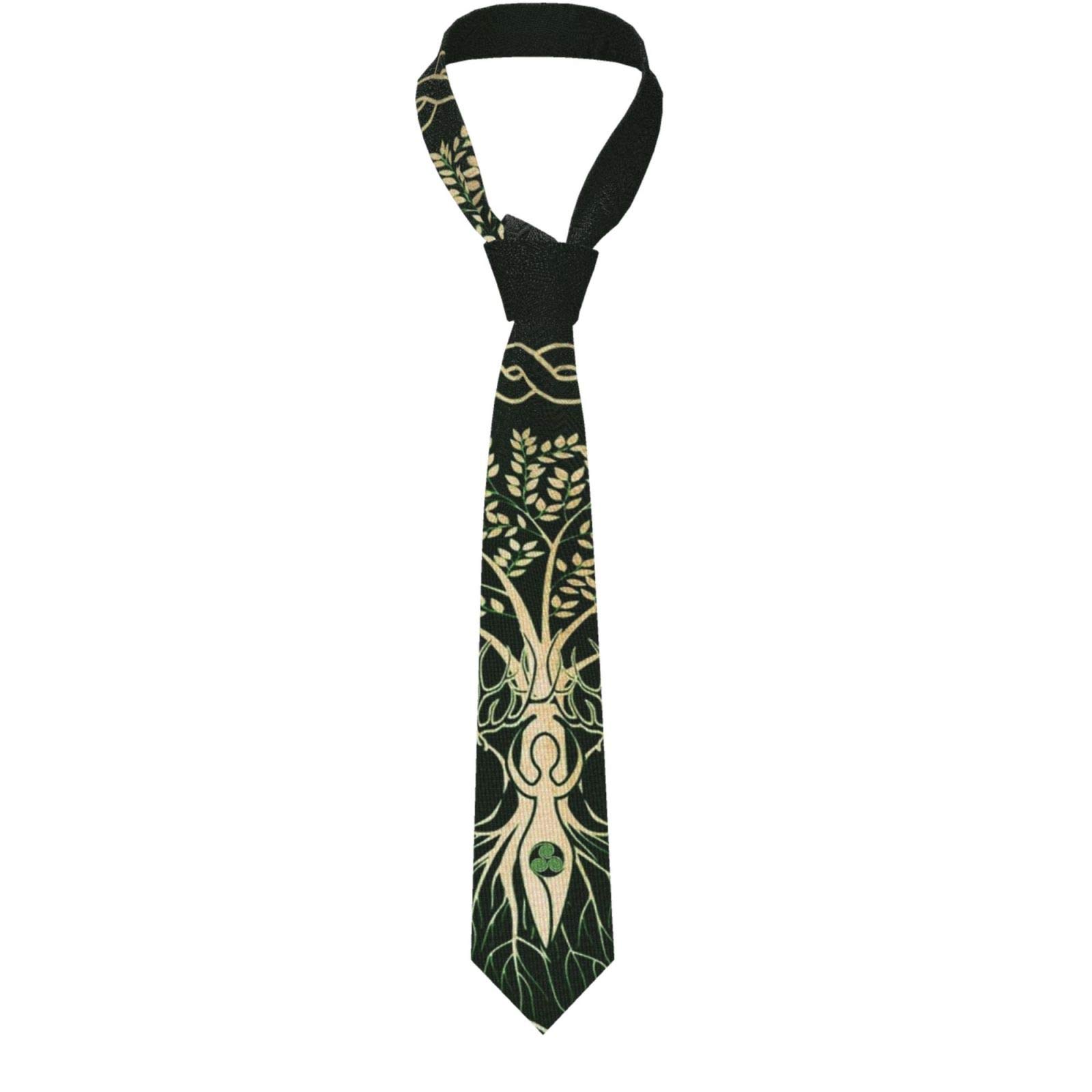 DJNGN Men's Necktie Norse Viking Goddess Wiccan Wicca Pagan Ties For Men, Neck Tie Suit Business Party Wedding Necktie (8cm)