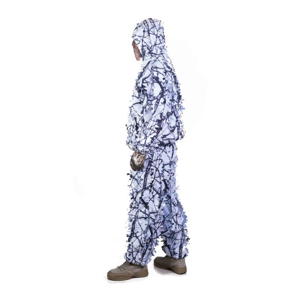 Extérieur Camo 3D Neige Sauvage Fermeture Éclair Ghillie Costume Pour Paintball Airsoft Chasse Faune Photographie