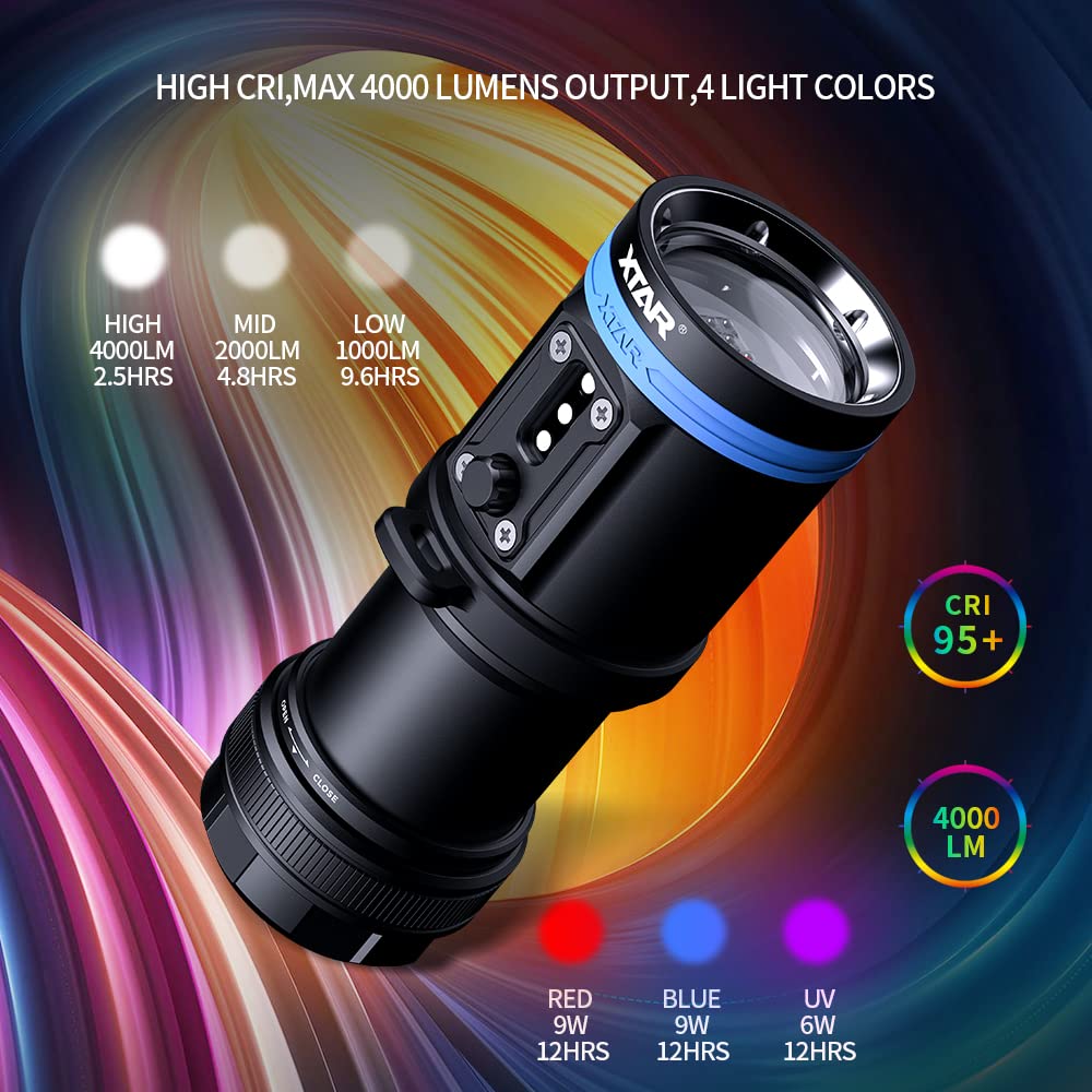 XTAR D30-4000 懐中電灯 4000LM 100m防水 Amazon.co.jp: XTAR D30 4000ルーメン スキューバ ダイビング 懐中電灯