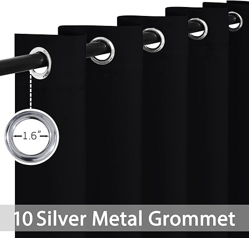 Miniatura 4 de Yakamok Panel de cortina de puerta de patio, cortinas aislantes para puerta corrediza, cortinas con ojales, cortinas extra anchas, cortinas para