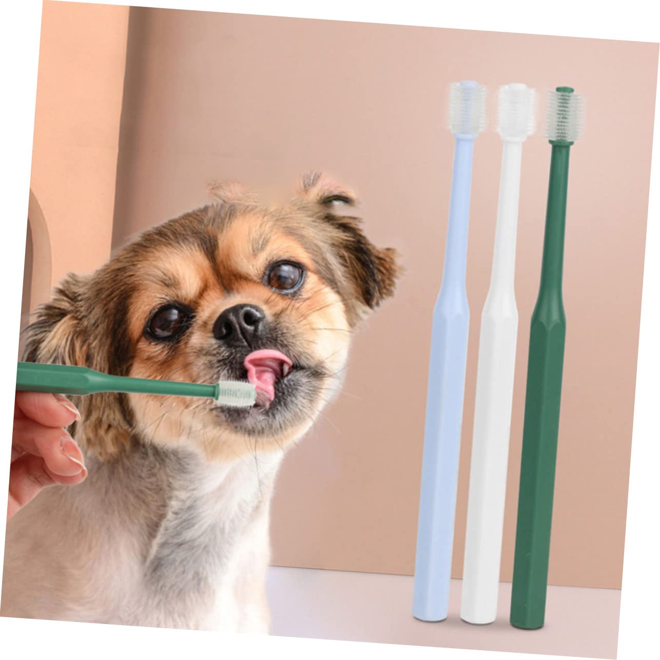 YARNOW Lot De 3 Brosses À Dents Pour Animaux De Compagnie Kit De Soins Pour Animaux De Compagnie Brosses À Dents À Poils Souples Pour Chiens Et Chats Portables 4 Pièces X 3