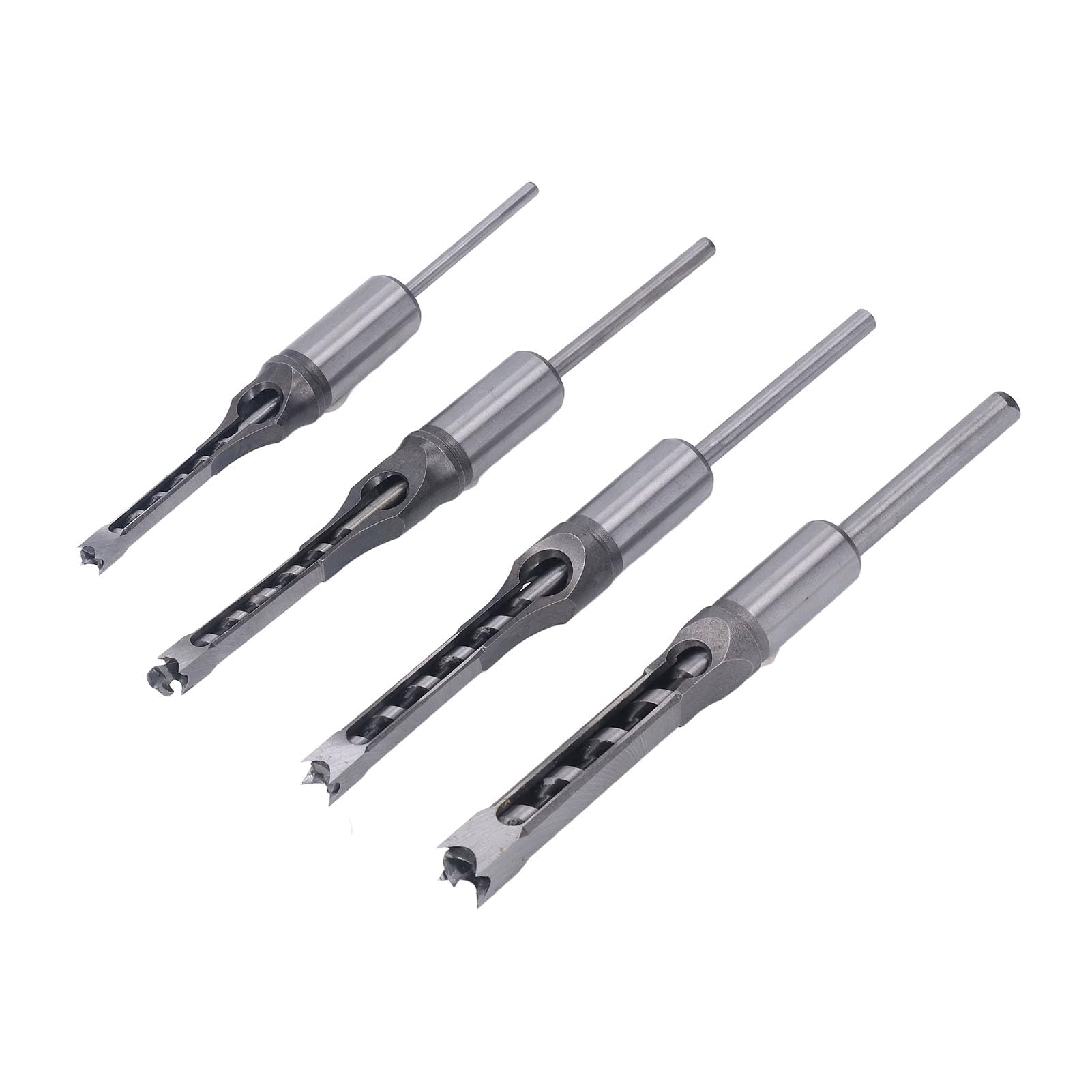 Juego de 4 brocas cuadradas para carpintería HSS resistentes al desgaste 1/4 pulg. 5/16 pulg. 3/8 pulg. 1/2 pulg. Brocas avellanadoras para proyectos de renovación y decoración de