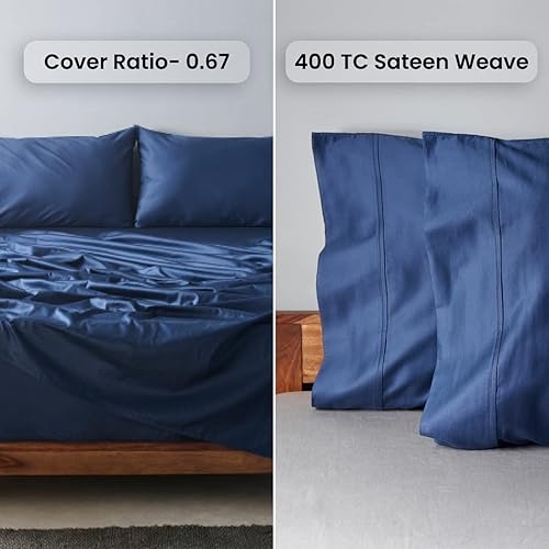 Miniatura 6 de Weddingly Sábanas 100% de algodón egipcio Giza con certificación CEA, juego de 4 piezas, sello dorado acreditado, bolsillo profundo, grapas