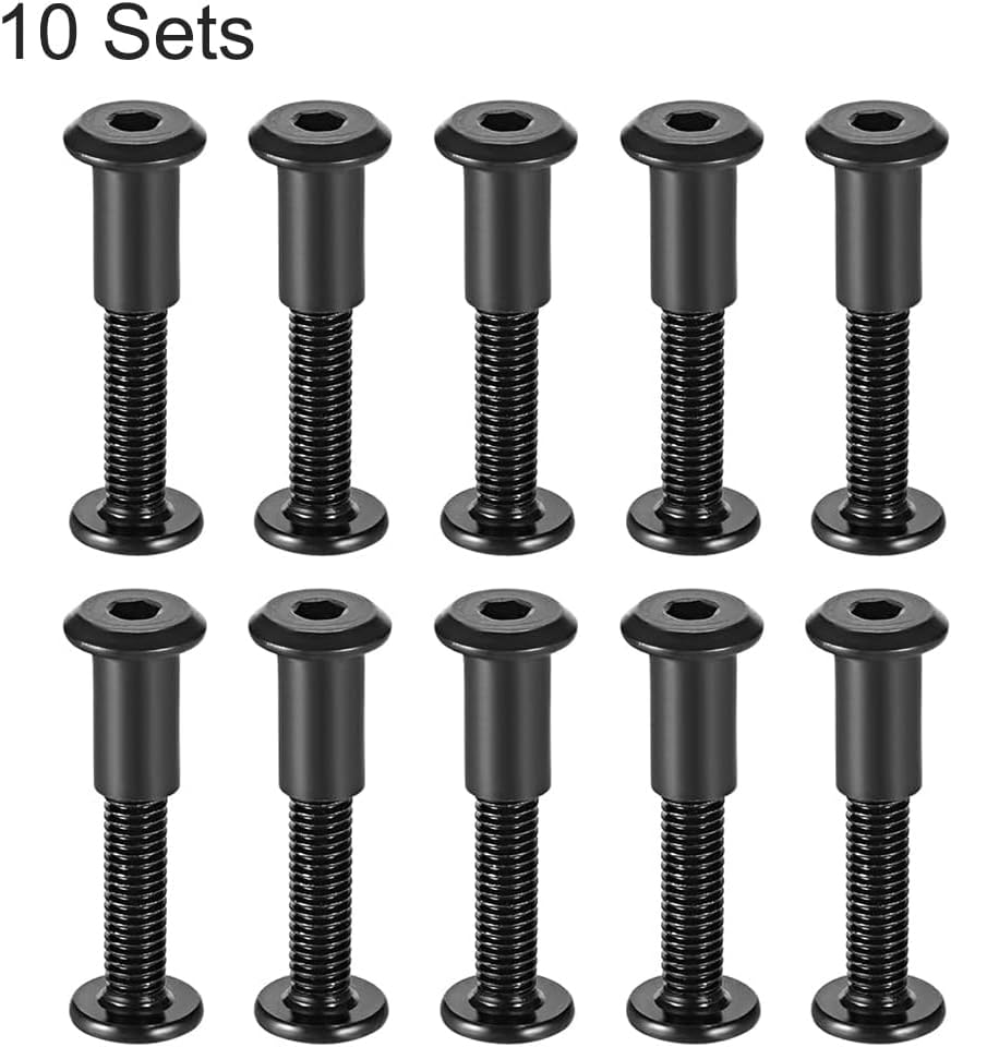TA-VIGOR 10 Sets Furniture Connecting Screws Bolts, M6 x 40mm Binding Screws Posts Belt Buckle Binding Bolts - Image 4