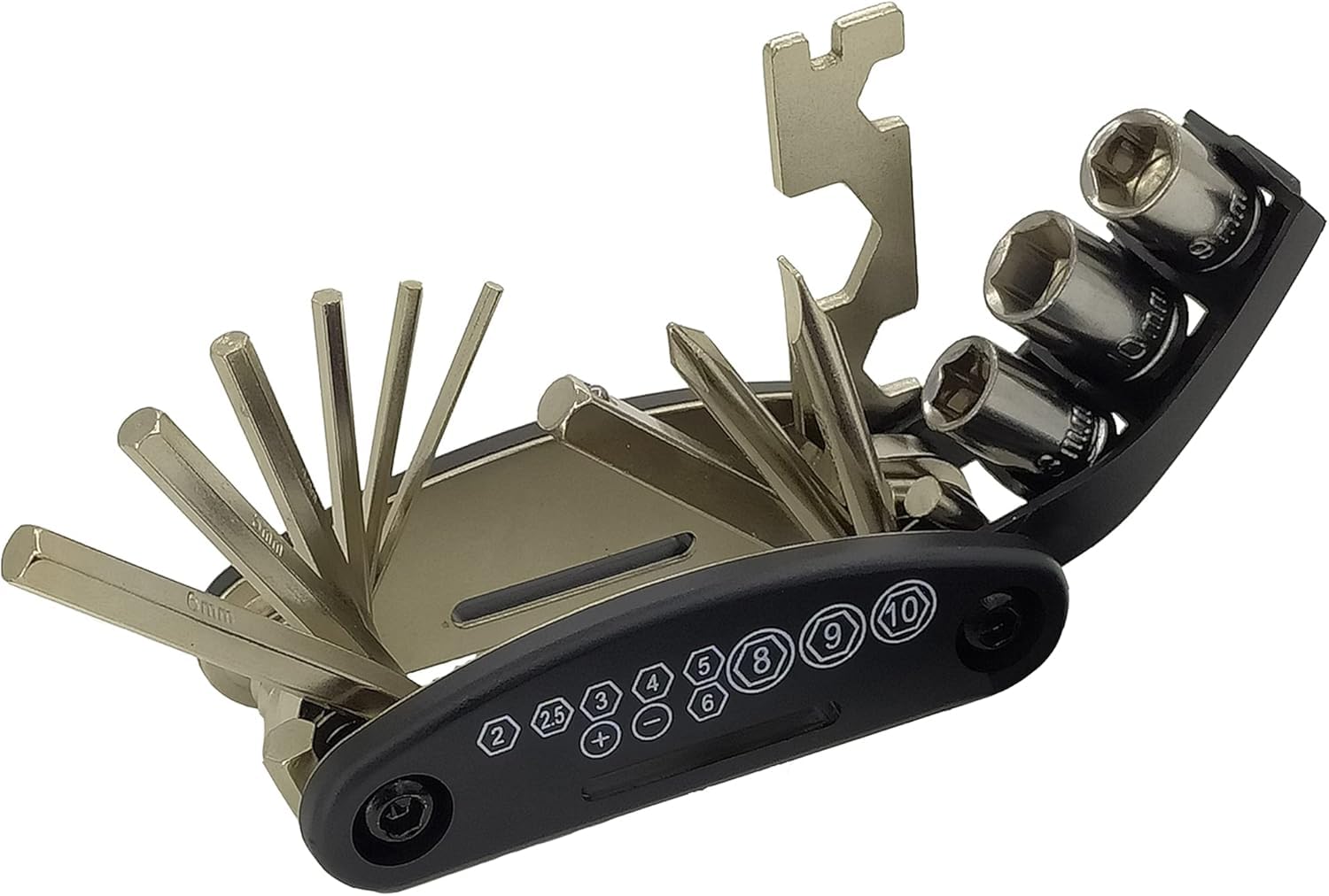 16-in-1 Folding Bicycle Multi-Tool Set, Compact Stainless Steel Hex Key Wrench Kit with Socket Spanners for Bike Maintenance and Repair-picture-34