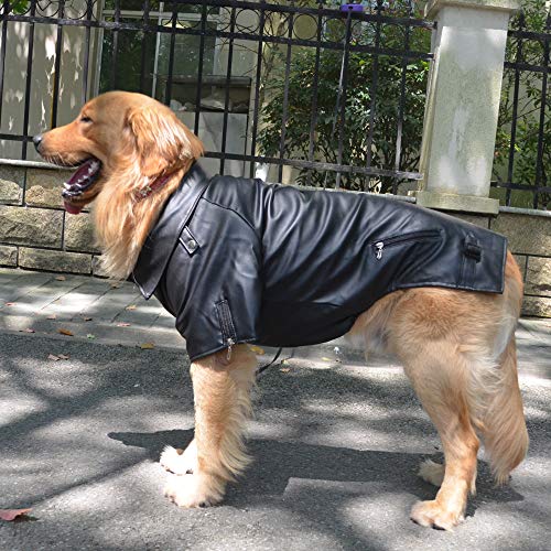 Lovelonglong Cool Dog Leather Jacket, Warm Coats Dogs Windproof Cold Weather Coats For Large Medium Small Dogs, Miniature Poodle Clothing Black L thumb #7