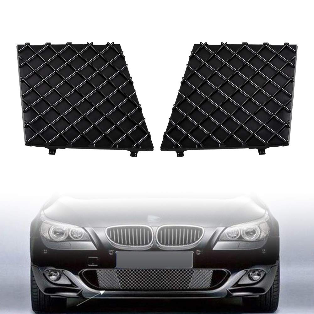 Astra Depot 2pcs Matte Black Front Bumper Covers Compatible with 03-10 BMW E60 E61 M Sport Lower Mesh Grille
