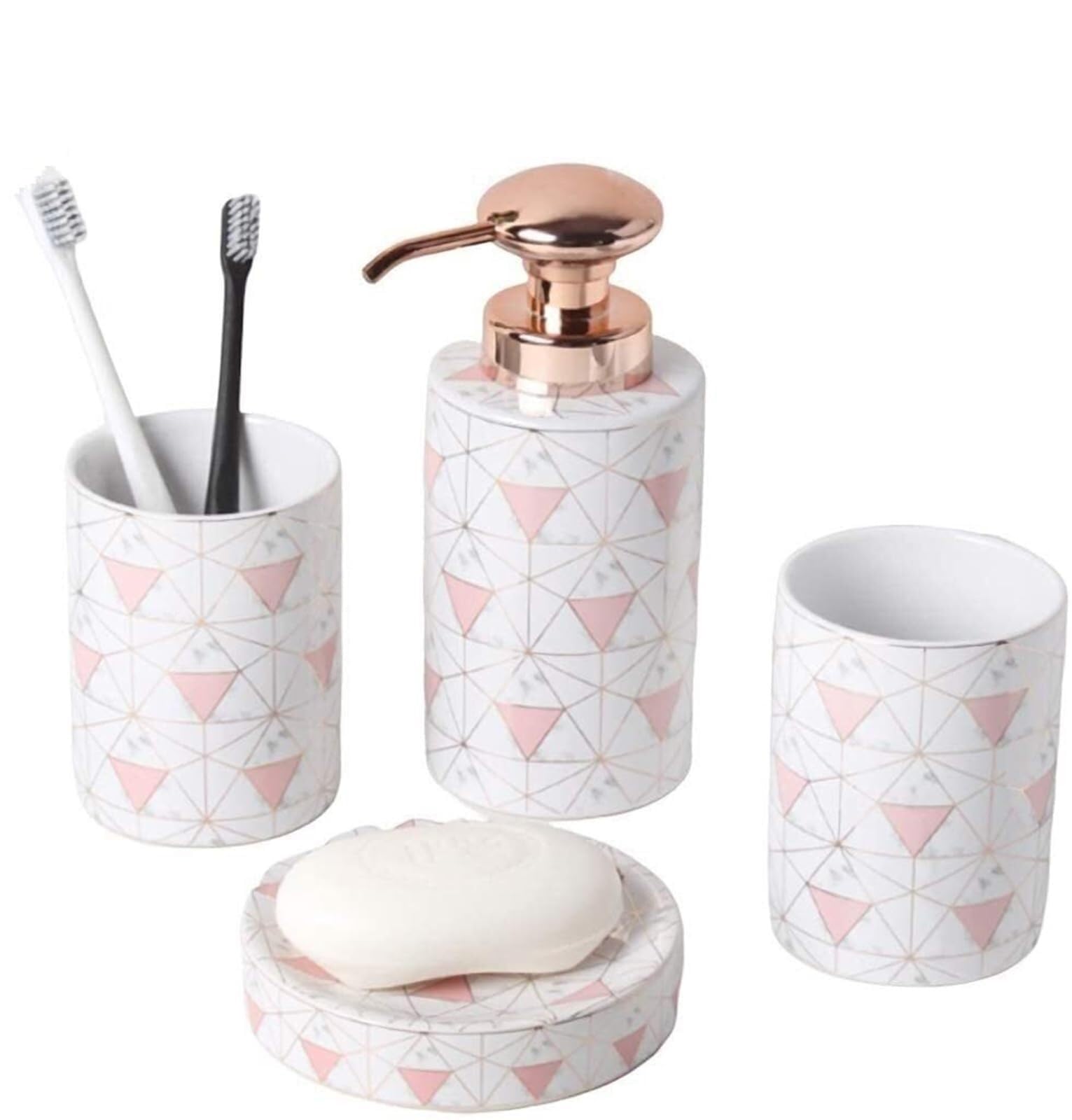 Set di accessori per il bagno Set moderno creativo europeo, kit for la pulizia della tazza, dispenser di sapone, accessorio for decorazioni costiere Arredamento per gli affittuari(B)