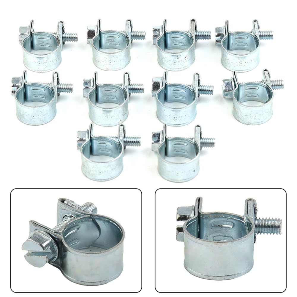 30 Mini Colliers De Serrage Tuyau Carburant 7-15 Mm – Acier Galvanisé Réglables – Lot Avec Boîte De Rangement 6 Tailles