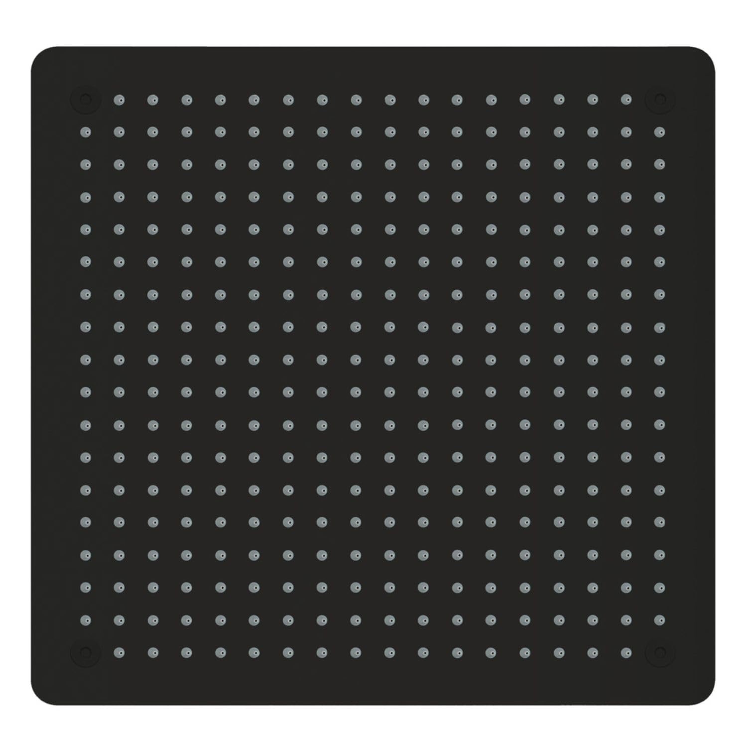 Ogomondo Soffione Doccia a Soffitto da Incasso Quadro Nero 400x400x2 mm 1 Getto 320 Ugelli Acciaio Finitura Nero Opaco con Scatola da Incasso