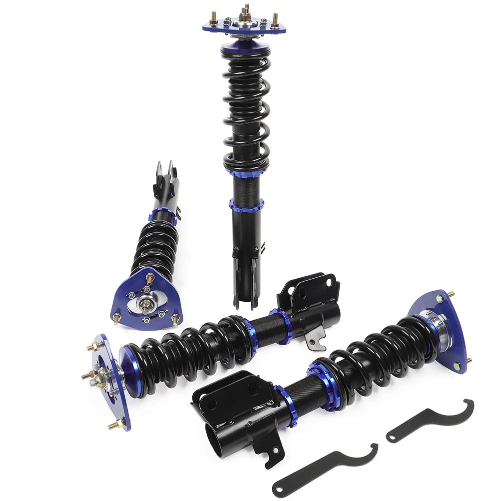 Coilover Suspensions Shock Struts Kits Assembly SCITOO Full Set Shocks Struts Kits fit for 2005 for Saab 9-2X /2002-2007 for Subaru Impreza - Blue