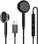 USB C Casques filaires pour iPhone 17/16/15 Series, pour iPad Pro Air 5/4/Mini 6/iPad 10th, Type C Ecouteurs pour MacBook Pro/air, Microphone de contrôle, Volume, Musique