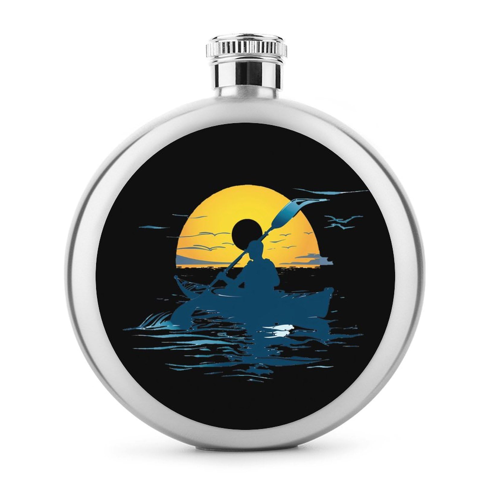 Kayaker Canoeing Paddling Boat Classic Hip Flasks for Liquor 5 Oz Stainless Steel Wine Flask Reusable Flask for Men Women