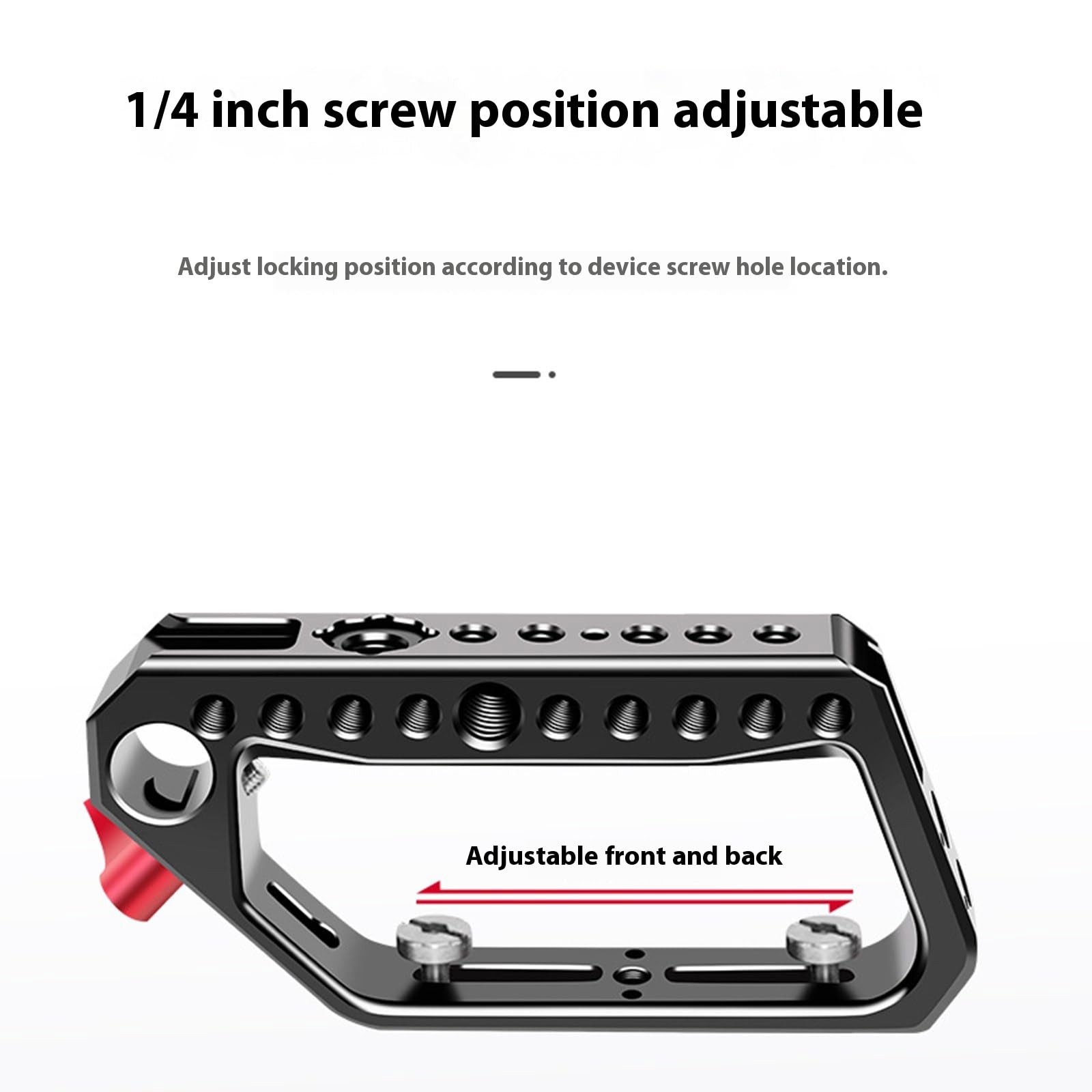 Gabbia per fotocamera DSLR in lega di alluminio con doppio supporto per slitta fredda da 1/4/3/8 foro per accessori compatibilità anelli maniglia gabbia