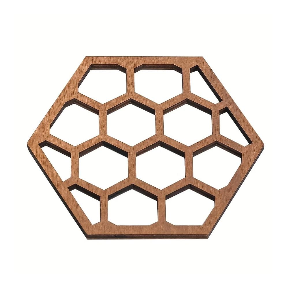 Wooden Hollow Coaster Geometry Insulation Cup Pad Placemat For Dining Table