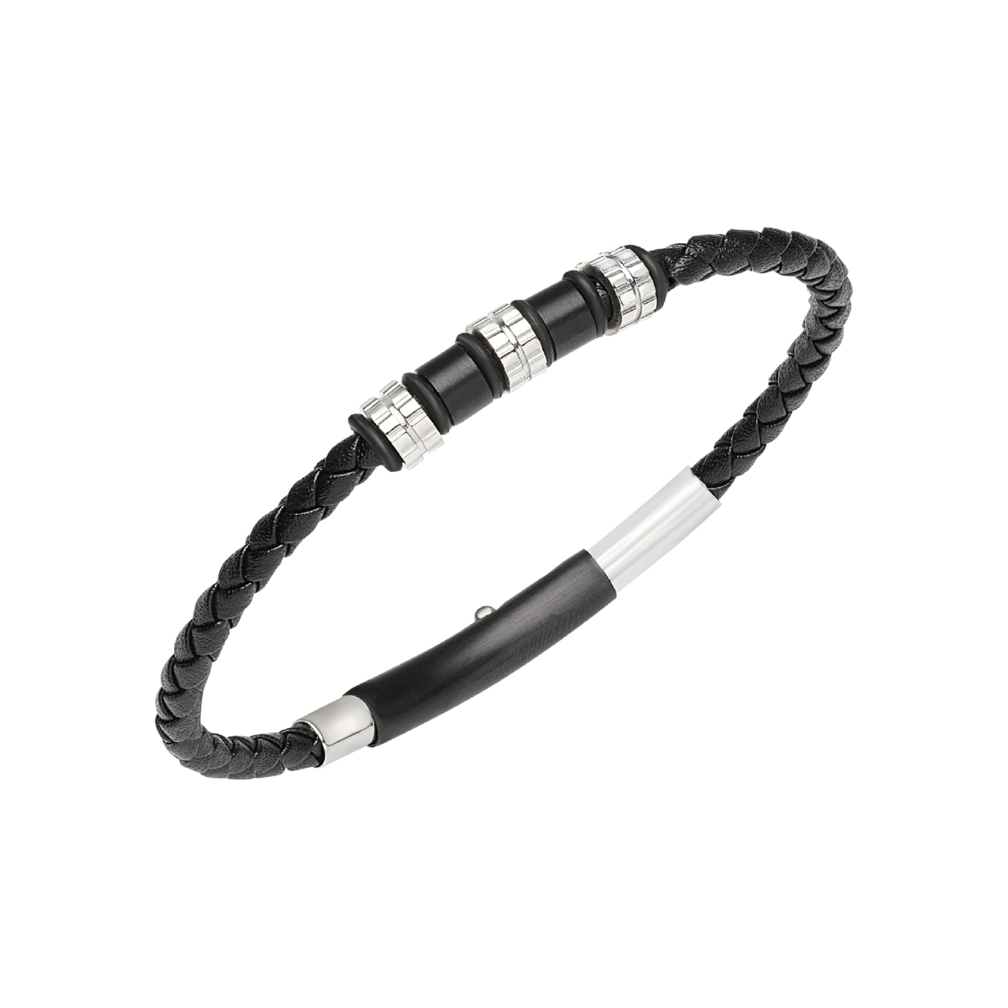 Breil Gioiello Collezione Wanderlust, Bracciale Da Uomo In Leather And Steel Colore Nero Misura Unica - TJ3369-image