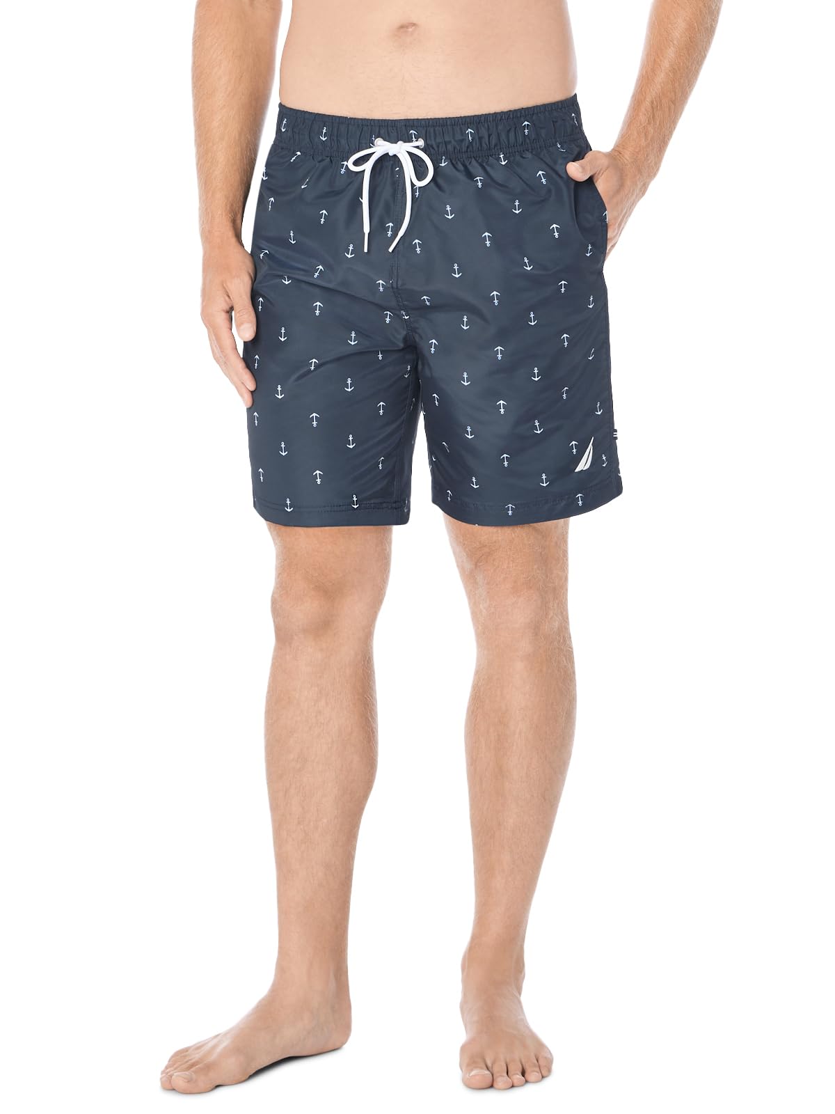 Mens Quick Dry All Over Classic Anchor Print Swim Trunk
