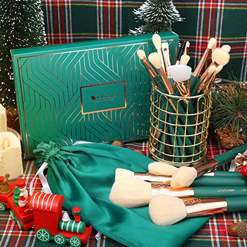 DUcare Makeup Brushes Professional 20Pcs Green Makeup Brush set with Silicone Face Mask Brush Kabuki Foundation Blending Powder Blush Concealers Eyeshadows Brushes - Image 4