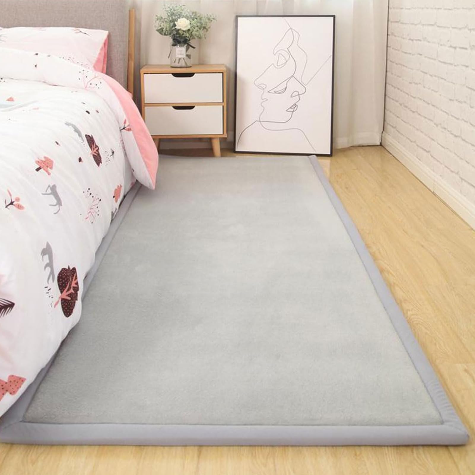 Krabbelmatte Baby Dicke 3 cm Spielmatte Kinder Spieldecke Kinderteppich Spielteppich Schalldämmung Matte 100 x 150 cm Baby Spielmatte Bodenmatte rutschfest Seiten für Drinnen und Draußen