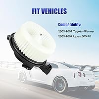 Vista 3 de Motor de ventilador HVAC con ventilador Compatible con 2003 2004 2005 2006 2007 2008 2009 Toyota 4Runner, 2003-2007 Lexus GX470 Reemplaza # 700062