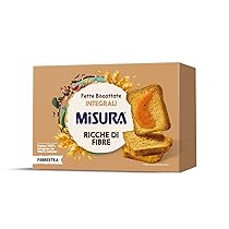 Misura Fibrextra Fette Biscottate Integrali – 100% Farina Integrale, con Farina di Frumento e Avena, Confezione da 320 gr
