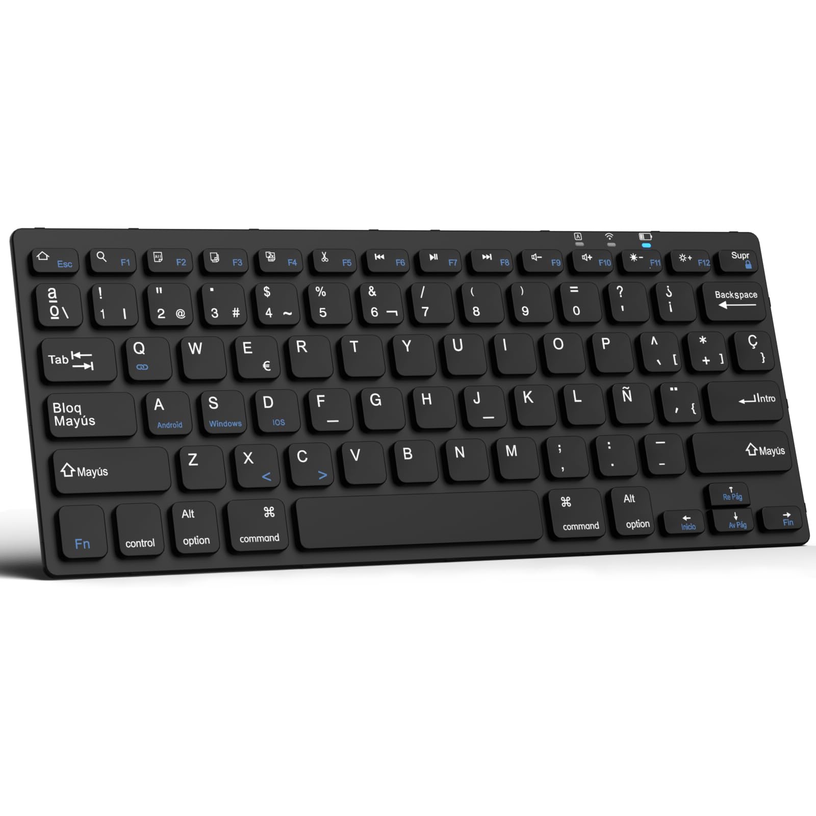 GAOJIE Teclado Inalámbrico Compatible con iPad 10.2''/9.7'', iPad Pro 11''/iPad Pro 12.9'', iPad Air/iPad Mini/iPhone, Teclado Bluetooth para Tablet, Windows, iOS, Android(Negro)