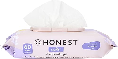 The Honest Company Toallitas beneficiosas Calm + Cleanse  Toallitas de limpieza multitarea  99% de agua, a base de plantas, hipoalergénicas