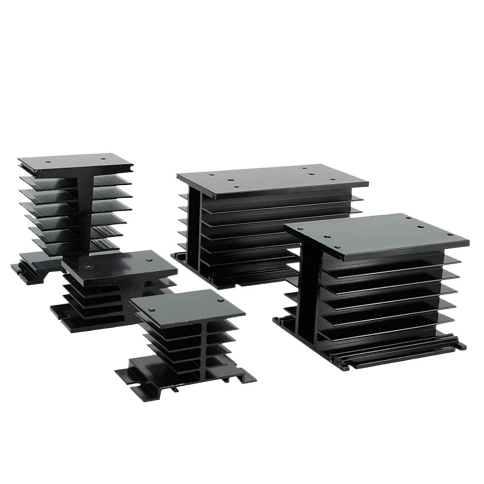 Dissipateur thermique pour SSR triphasé en aluminium anodisé noir durable