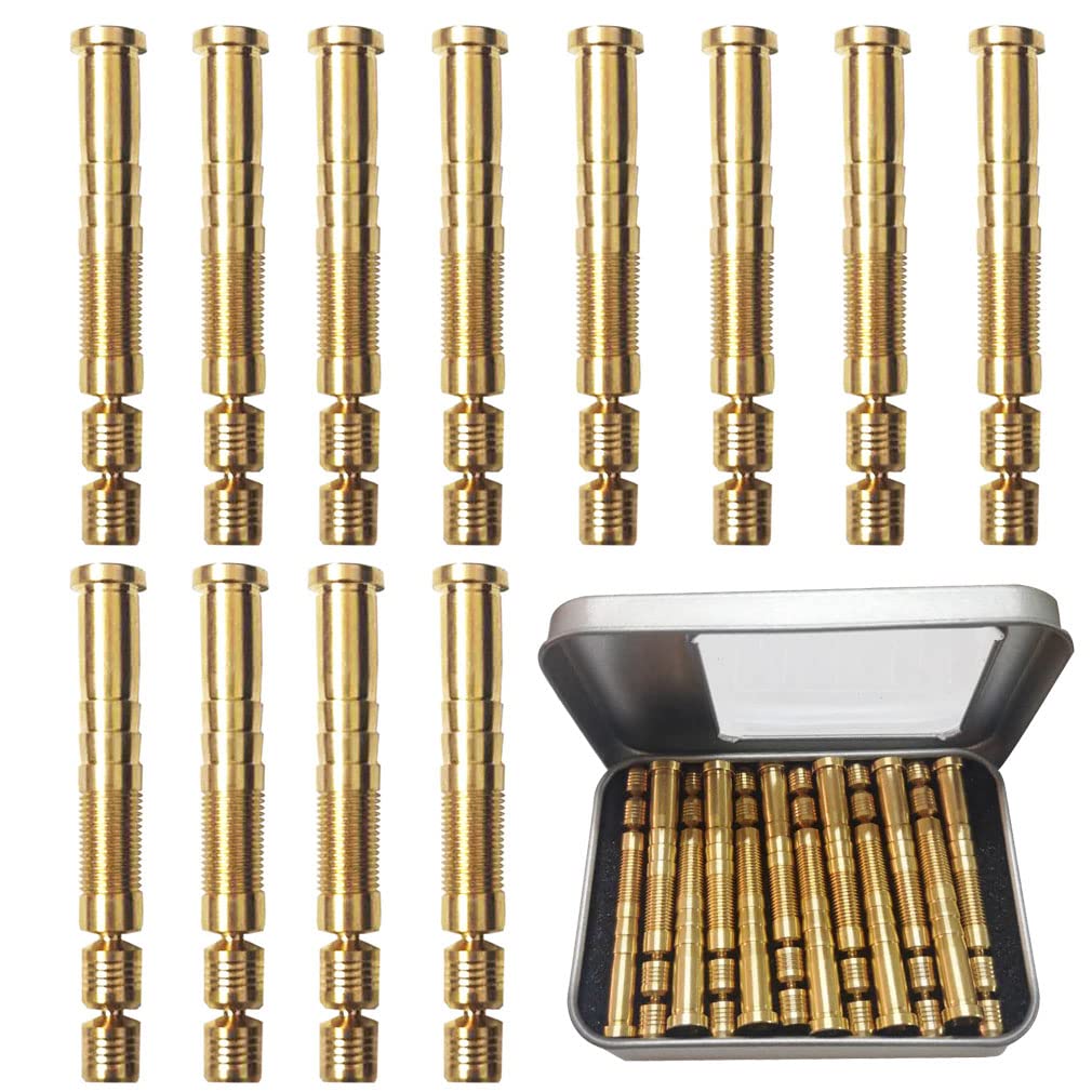 50/100/150 Grain Archery Arrow Copper & Aluminum Insert Screw Copper Brass Arrow Inserts Arrowheads Connector,for Diameter.244 Arrow Shaft Archery Accessories(12 PCS)