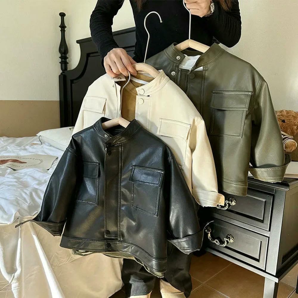 SLJYM skórzana kurtka chłopcy jesienne płaszcze zimowe uliczne przystojne ciepłe topy skórzana kurtka moda wodoodporna odzież dziecięca