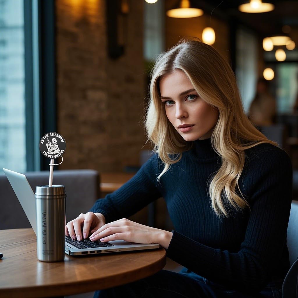 6Pcs Straw Cover for Stanley Cup, Stanley Cup Accessories, 10mm Reusable Silicone Straw Topper (Skull set) - Image 5