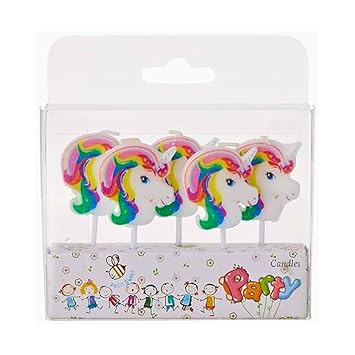 Wanna Party Unicorn Theme Candles (Pack of 5)