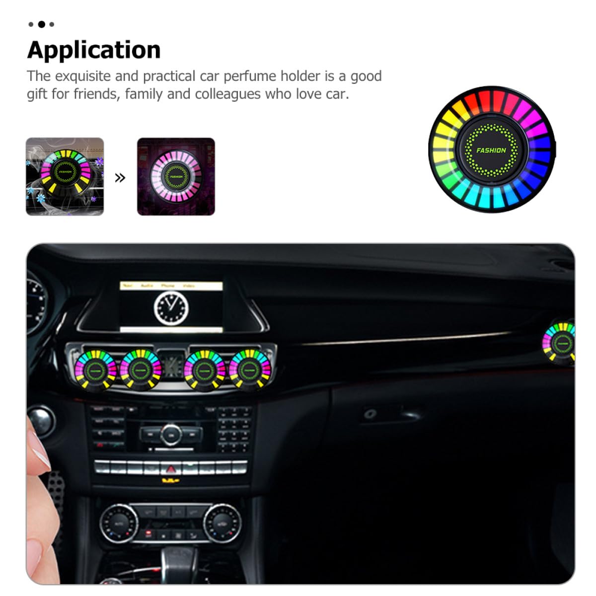 ULTECHNOVO 4 Pz accessori per prese d'aria per auto luci led lampade led diffusore di profumo per auto diffusore di per auto divertente deodorante per auto deodoranti per auto