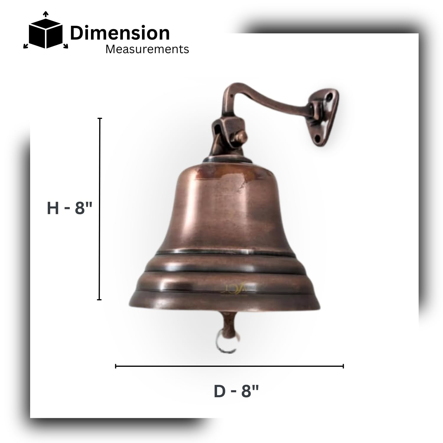 Accessoires de Bar Assortis pour la Maison, Cloche à Main | Cloche en Laiton Murale Suspendue avec Corde Durable | Cloche en Bronze Unique avec des Sons forts idéale pour Noël, réception (8 Pouces)
