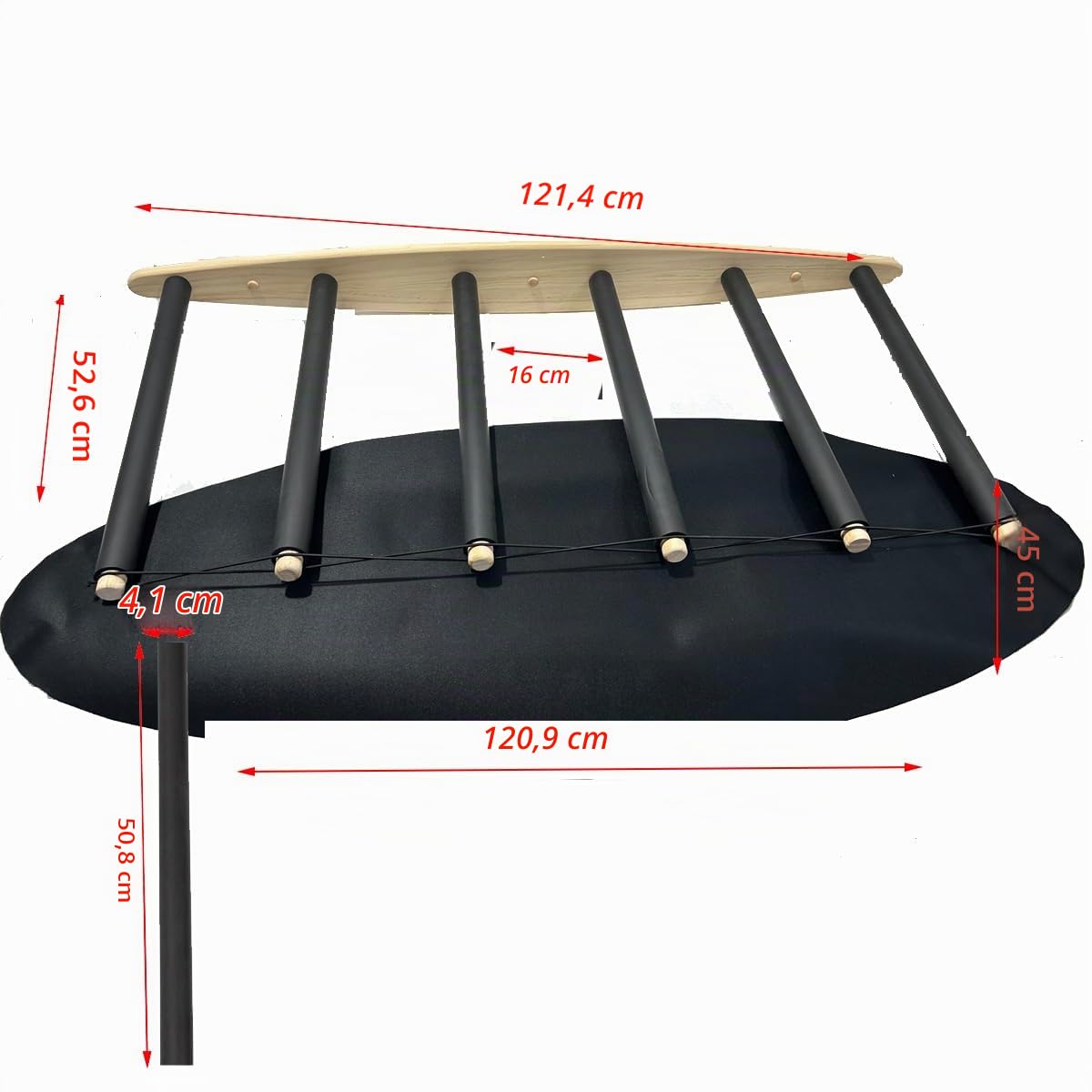 Support vertical pour planche de surf – Bois dur durable avec tapis en caoutchouc, 6 bras (5 à 6 planches), support de surf pour mur, rangement de planches de surf, wakeboard, planche à