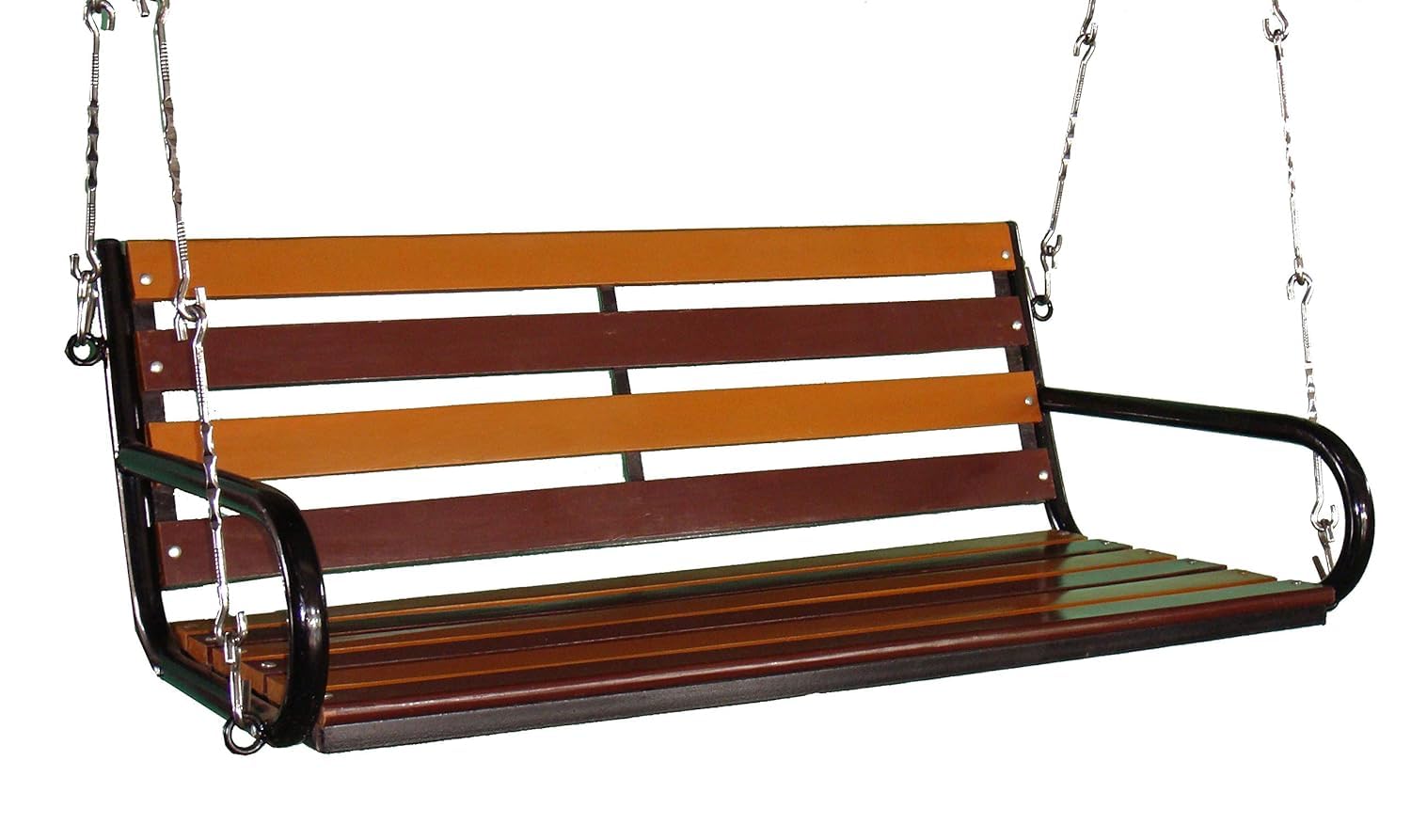 Swing India Hanging Swing for Balcony Hammock Chair Indoor jhula Heavy Very Strong 350 kg Capacity Colour Teak Wood Swings with Hanging Accessory (107 CM, Wood Golden Brown)-image-9