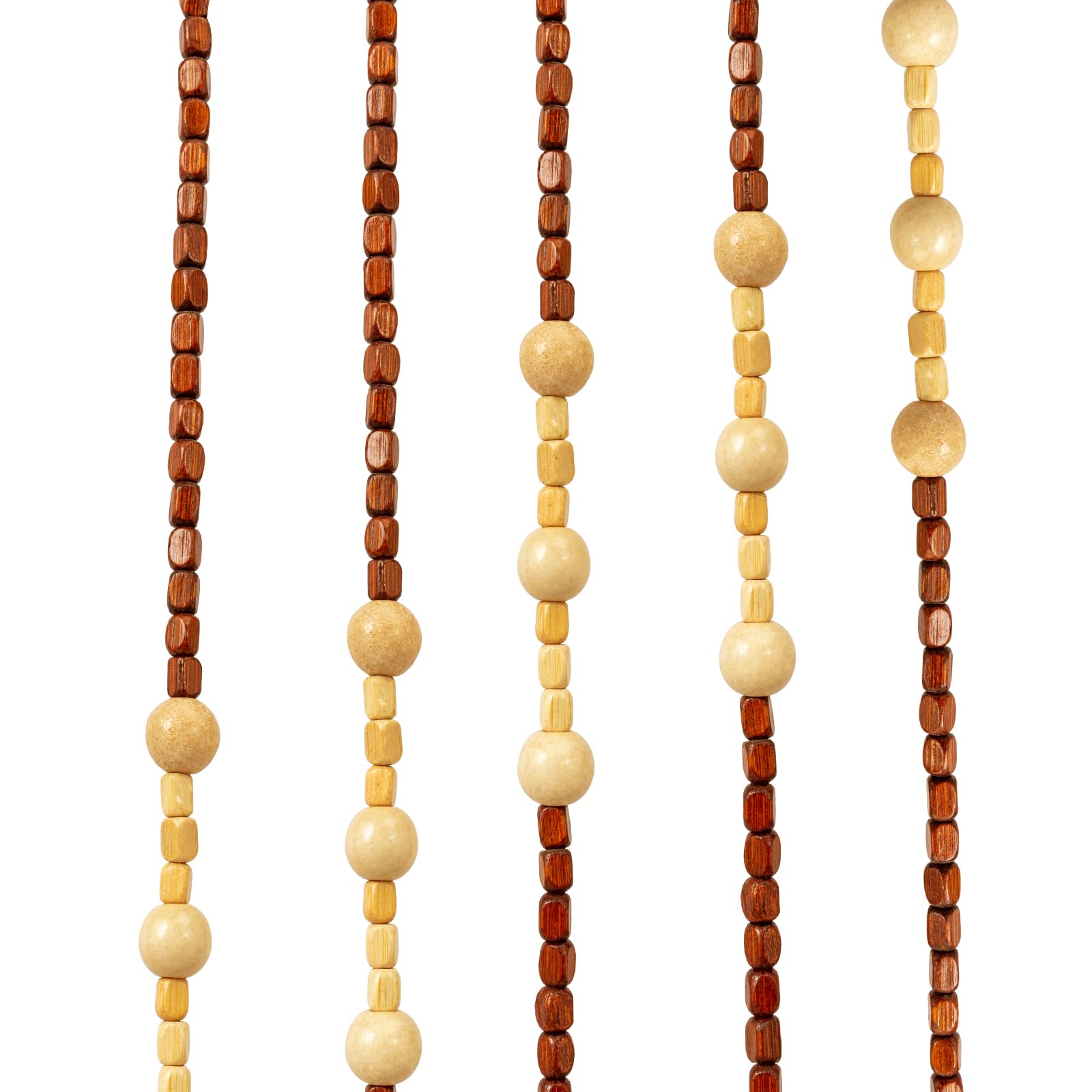 Tenda di perle per porte, 90 x 175 cm, tenda di perle in legno naturale, zanzariera con perline di legno, tenda decorativa retrò