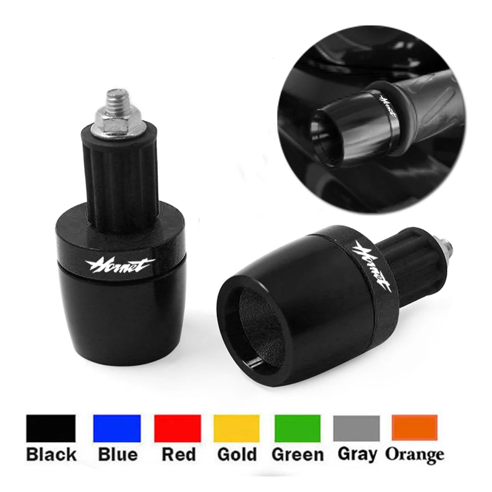Bilancieri manubrio moto Per CB400 500 600 599 CBR CB900F Hor&net 600 900 CB600F CB500F CB919 moto 7/8 "manopole manubrio estremità Cap Plug Slider(Color:Red)