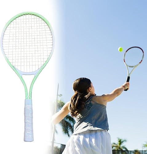 Miniatura 2 de Raqueta de tenis Equipo de tenis a prueba de golpes Cómodos Cuerdas de Nylon Raqueta de tenis para practicar juego recreativo al aire libre, verde y