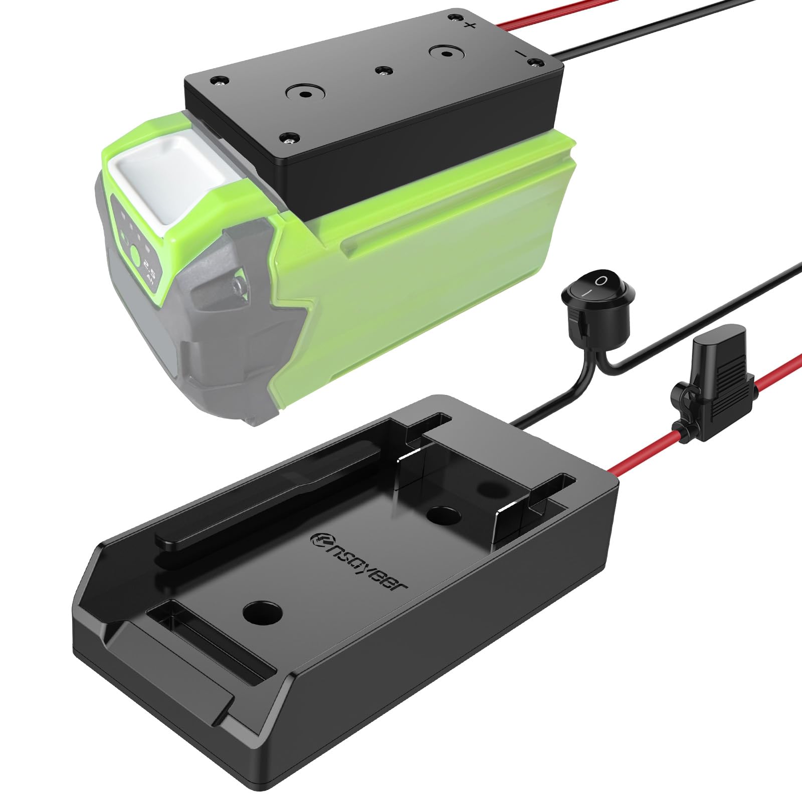 Power Wheel Adapter with Fuse & Switch, Secure Battery Adapter for