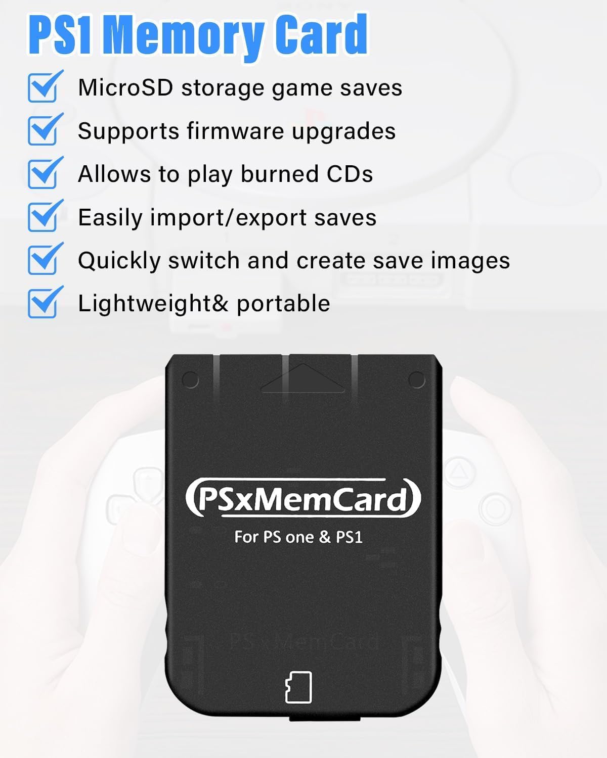 Kaico PSx Mem Card PS1 Memory Card with 512MB Micro SD Card - High Speed Game Memory Card for PS1 & PS One Console - Supports Firmware Upgrade and Saves Game Data – Supports FreePSXBoot - Image 3